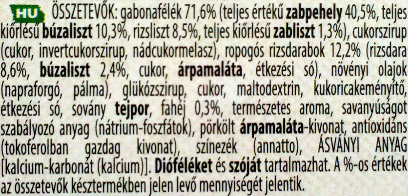 Nestlé Cini Minis Granola - Sudėtis - hu